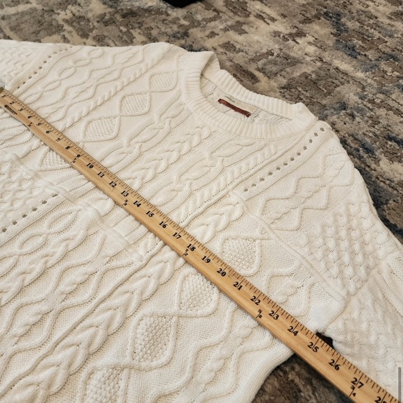 Anthropologie Jasmin Pilcro white cableknit sweater, XL Anthro Letterpress - Picture 9 of 15
